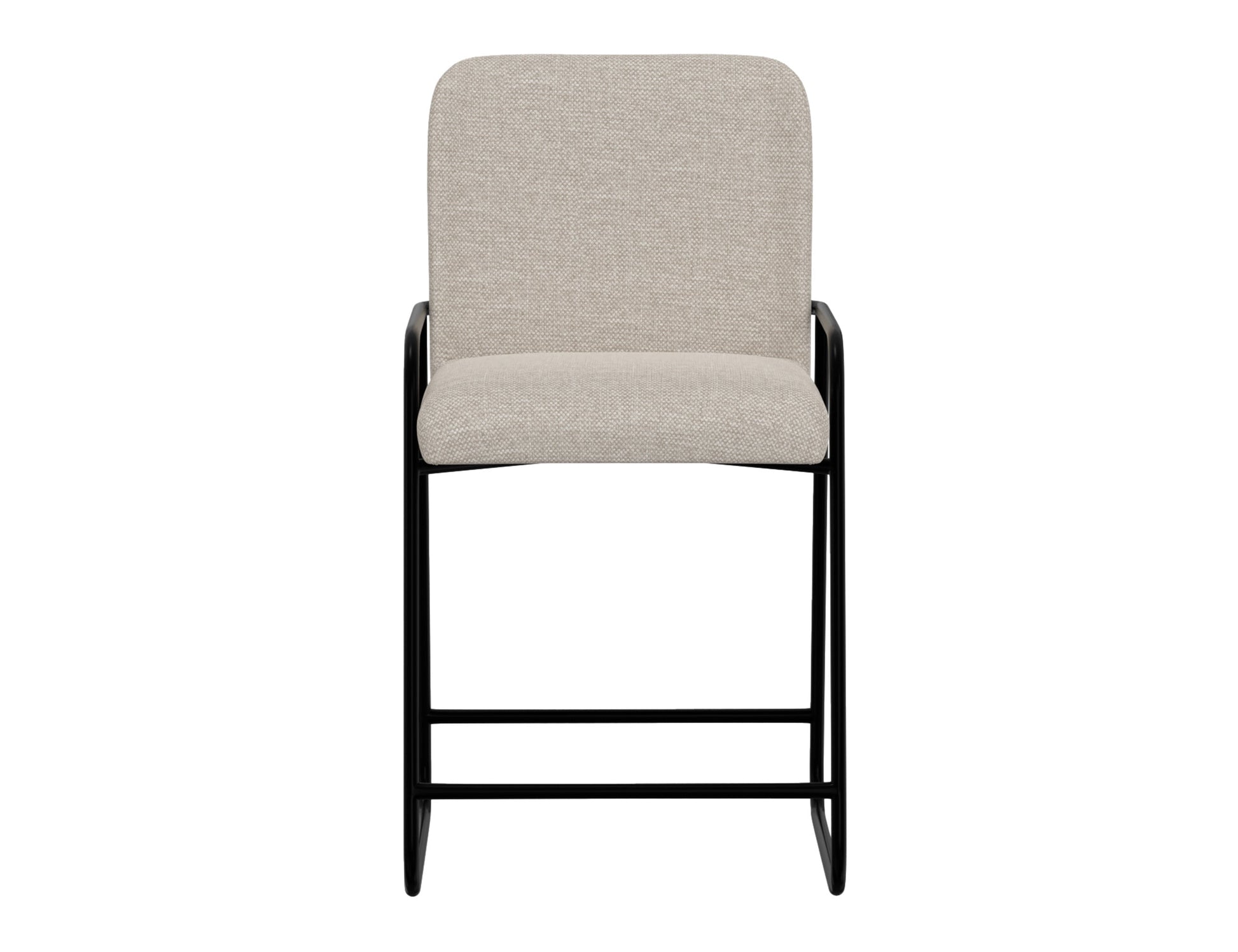 Wooden Frame & Metal Base, 24" Upholstered Barstool - Agreeable Gray