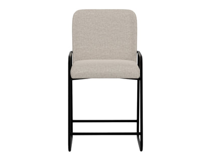 Wooden Frame & Metal Base, 24" Upholstered Barstool - Agreeable Gray