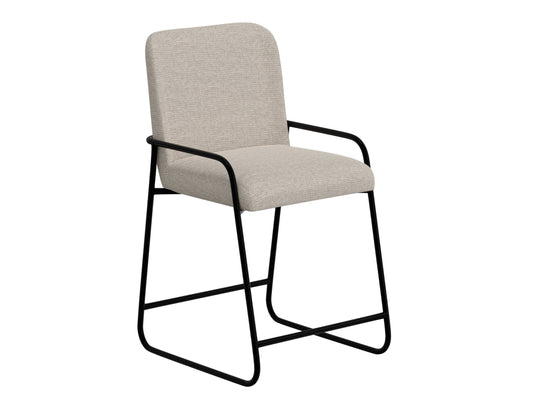 Wooden Frame & Metal Base, 24" Upholstered Barstool - Agreeable Gray