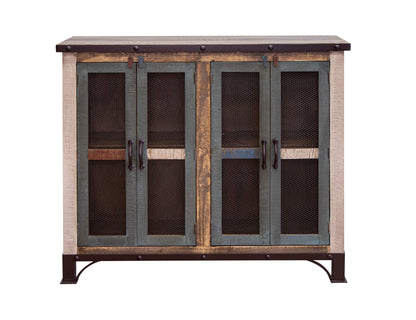 4 Iron Mesh Door 48" Console - Multicolor