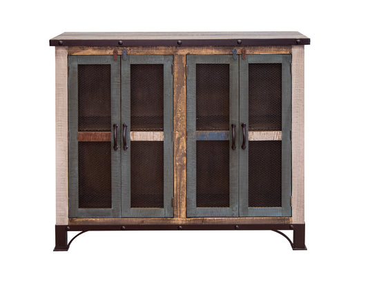4 Iron Mesh Door 48" Console - Multicolor