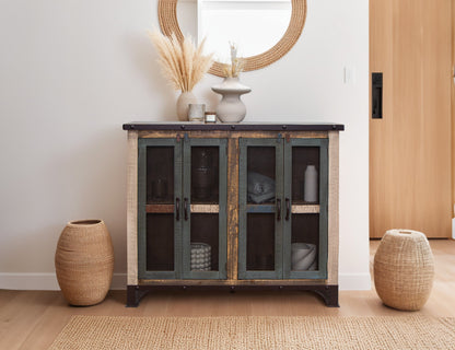 4 Iron Mesh Door 48" Console - Multicolor