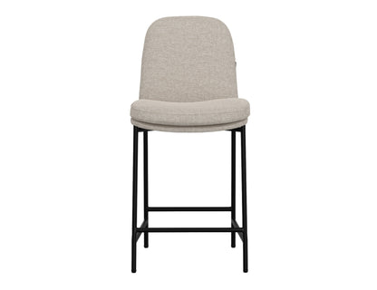 Wooden Frame & Metal Base, 24" Upholstered Barstool - Agreeable Gray