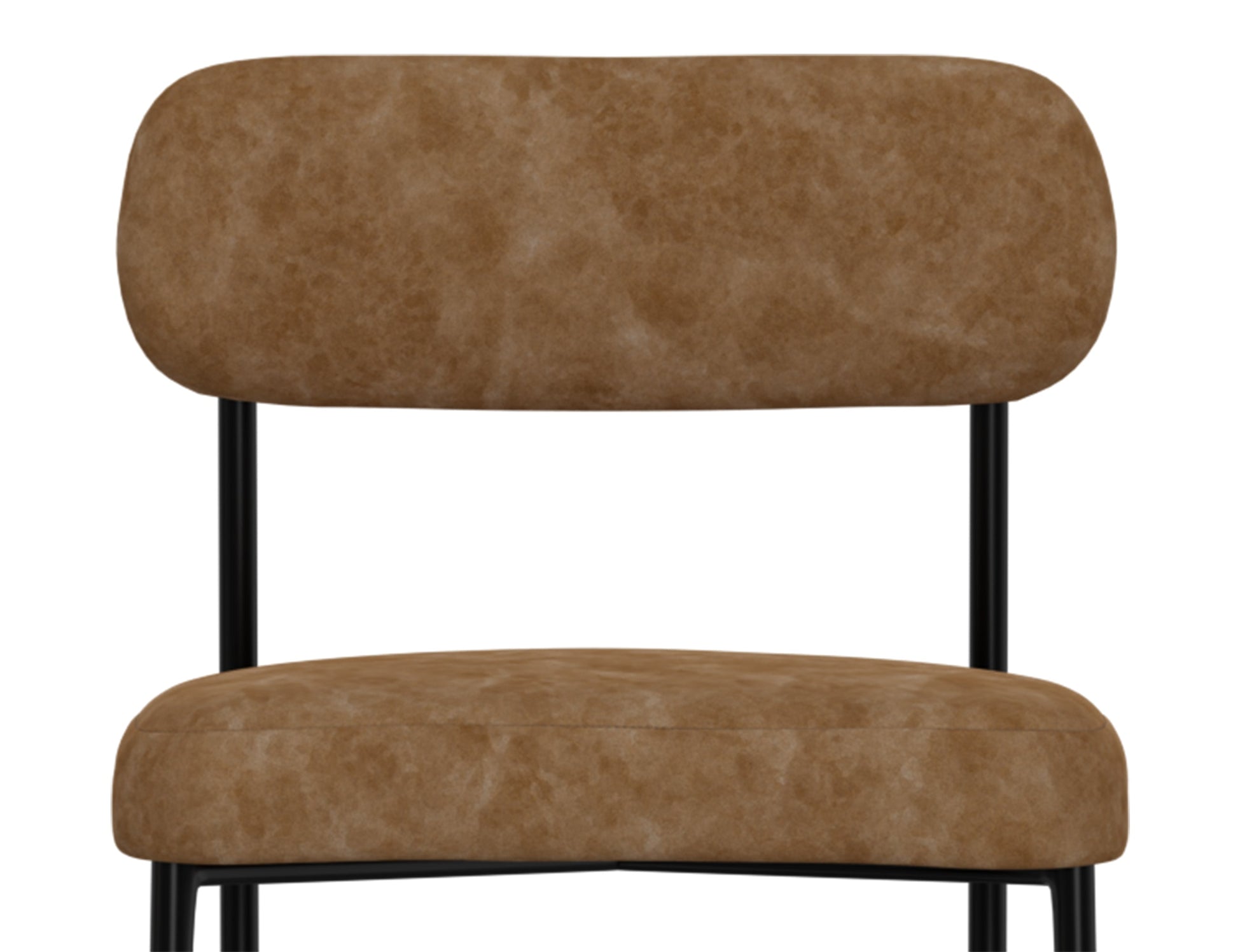 Wooden Frame & Metal Base, 30" Upholstered Barstool - Caramel Color