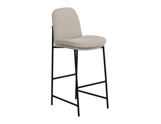 Wooden Frame & Metal Base, 30" Upholstered Barstool - Agreeable Gray