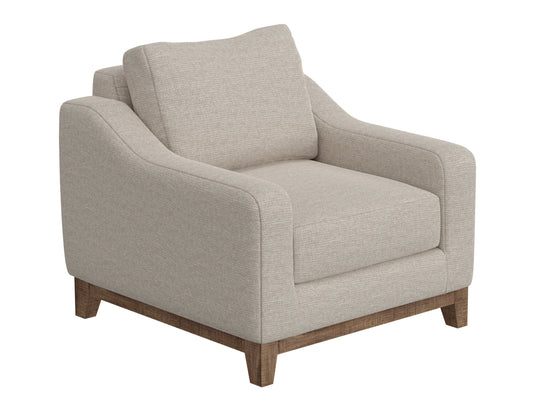 Wooden Frame & Base, Armchair - Agreeable Gray