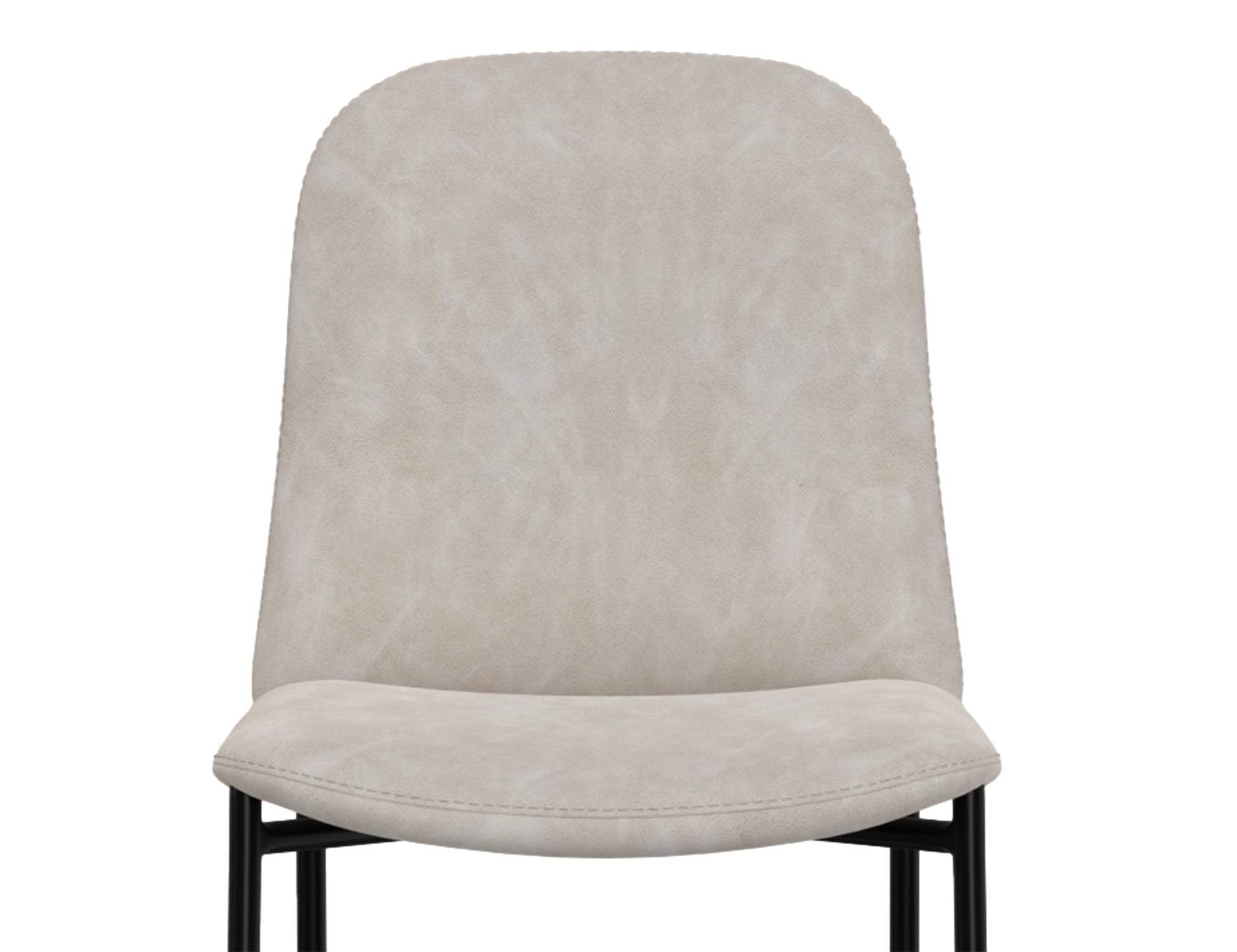 Wooden Frame & Metal Base, 30" Upholstered Barstool - Ivory