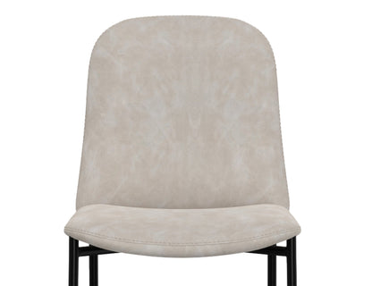 Wooden Frame & Metal Base, 30" Upholstered Barstool - Ivory
