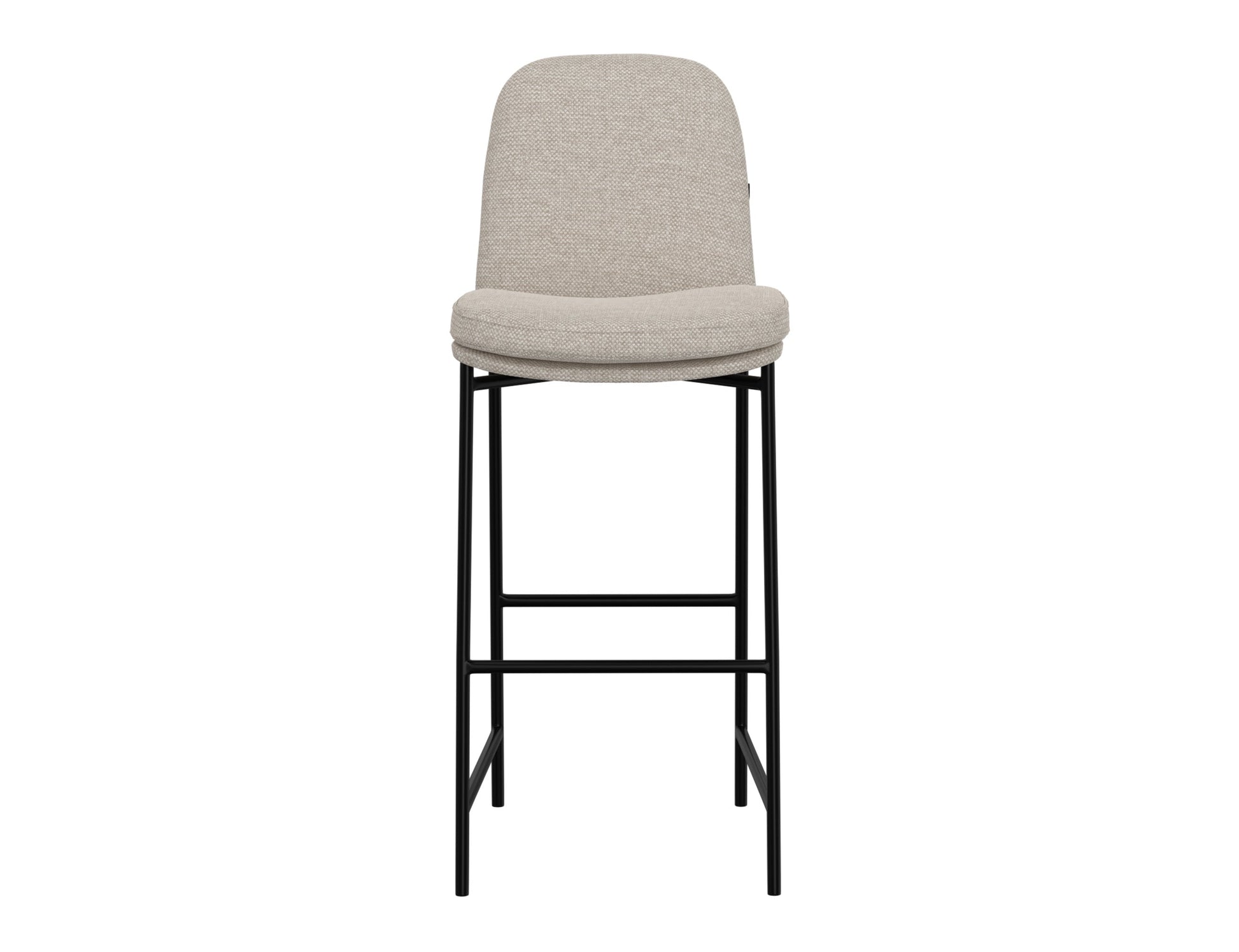 Wooden Frame & Metal Base, 30" Upholstered Barstool - Agreeable Gray