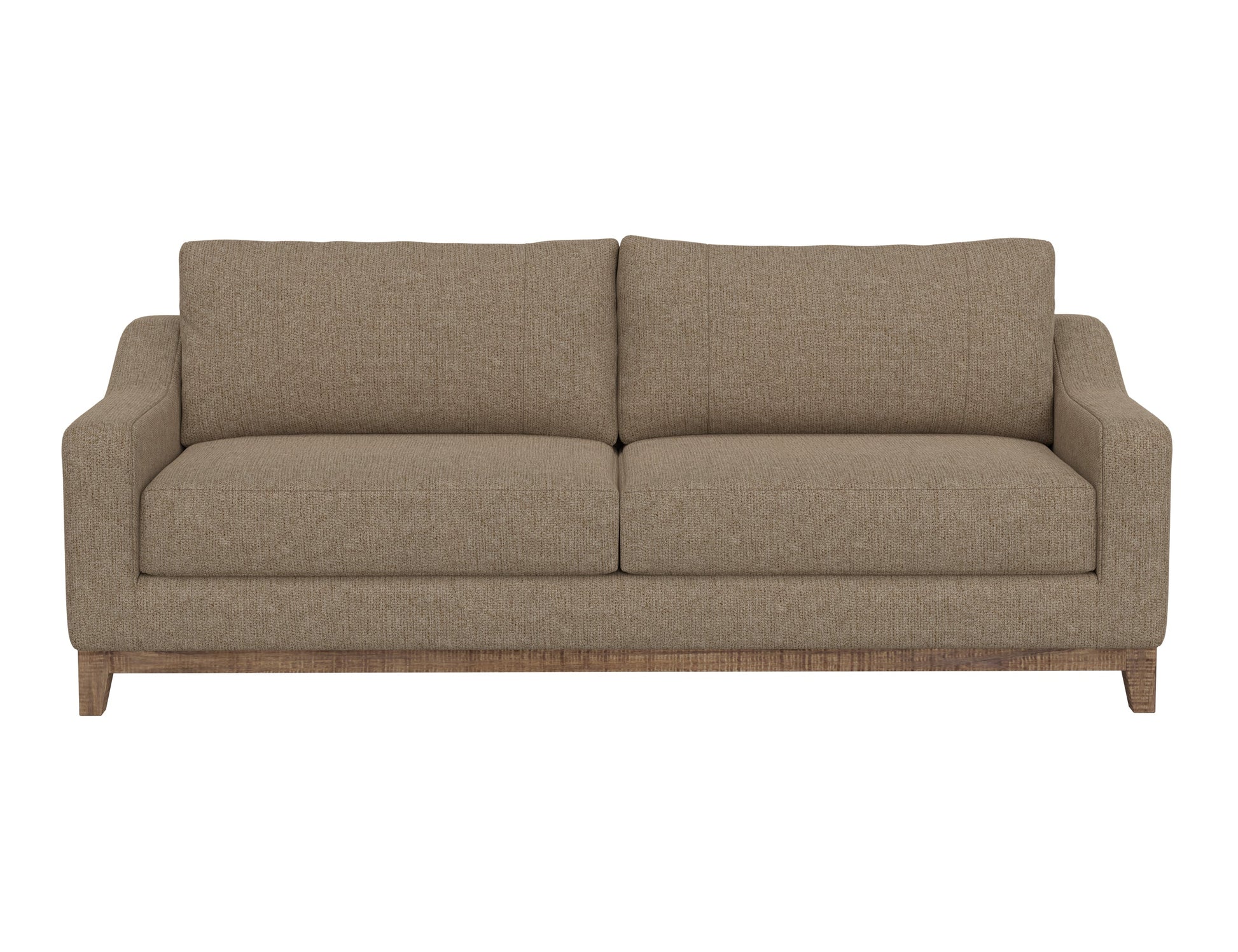 Wooden Frame & Base, Sofa - Brown Camel