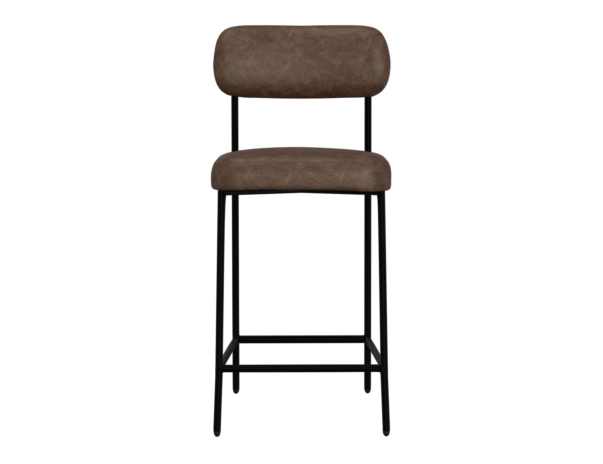 Wooden Frame & Metal Base, 30" Upholstered Barstool - Chocolate Brown