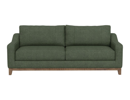 Wooden Frame & Base, Sofa - Olive Green