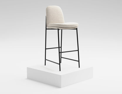 Wooden Frame & Metal Base, 30" Upholstered Barstool - Agreeable Gray