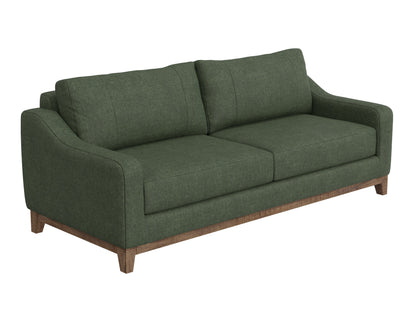 Wooden Frame & Base, Sofa - Olive Green