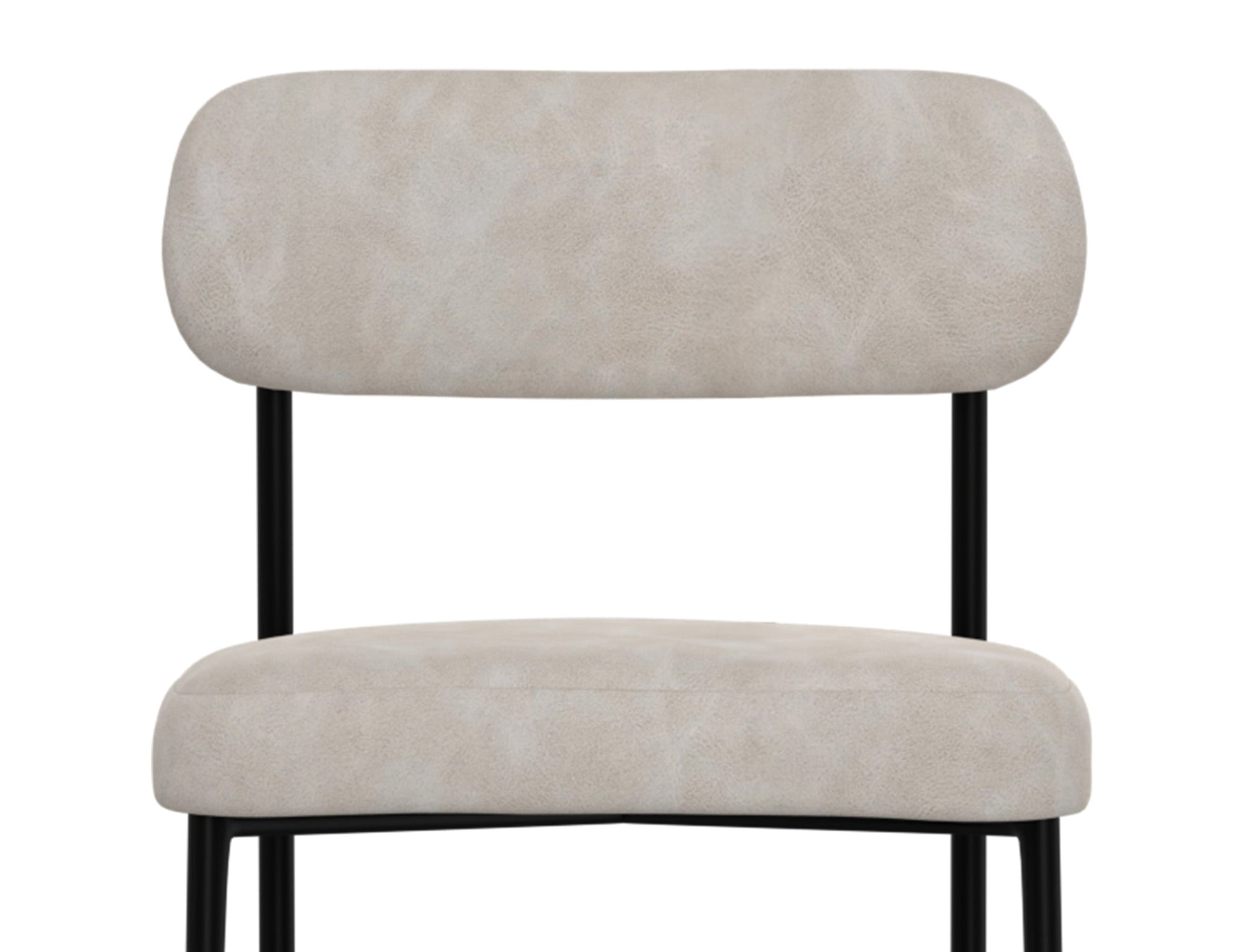 Wooden Frame & Metal Base, 24" Upholstered Barstool - Ivory