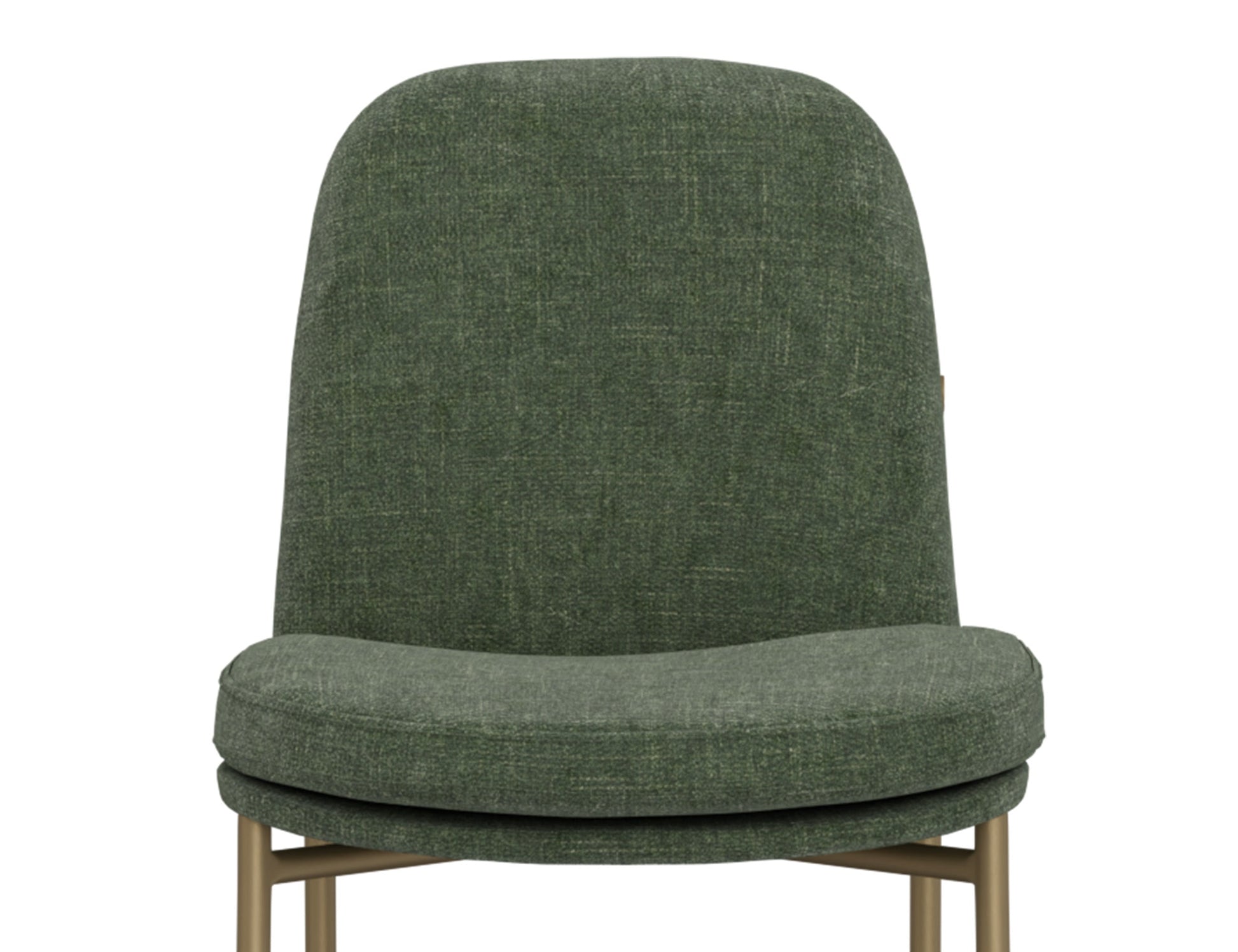 Wooden Frame & Metal Base, 24" Upholstered Barstool - Olive Green