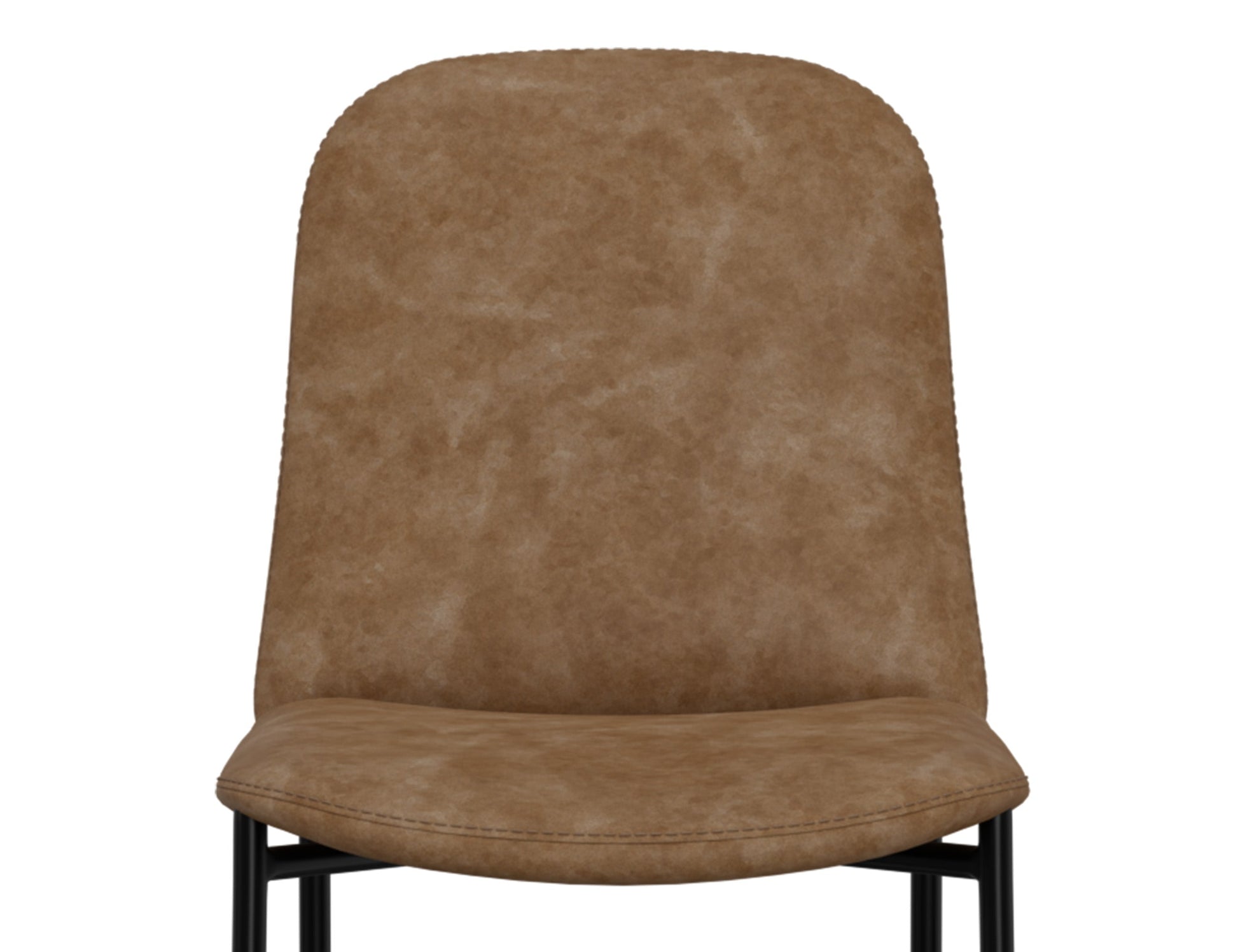 Wooden Frame & Metal Base, 24" Upholstered Barstool - Caramel Color