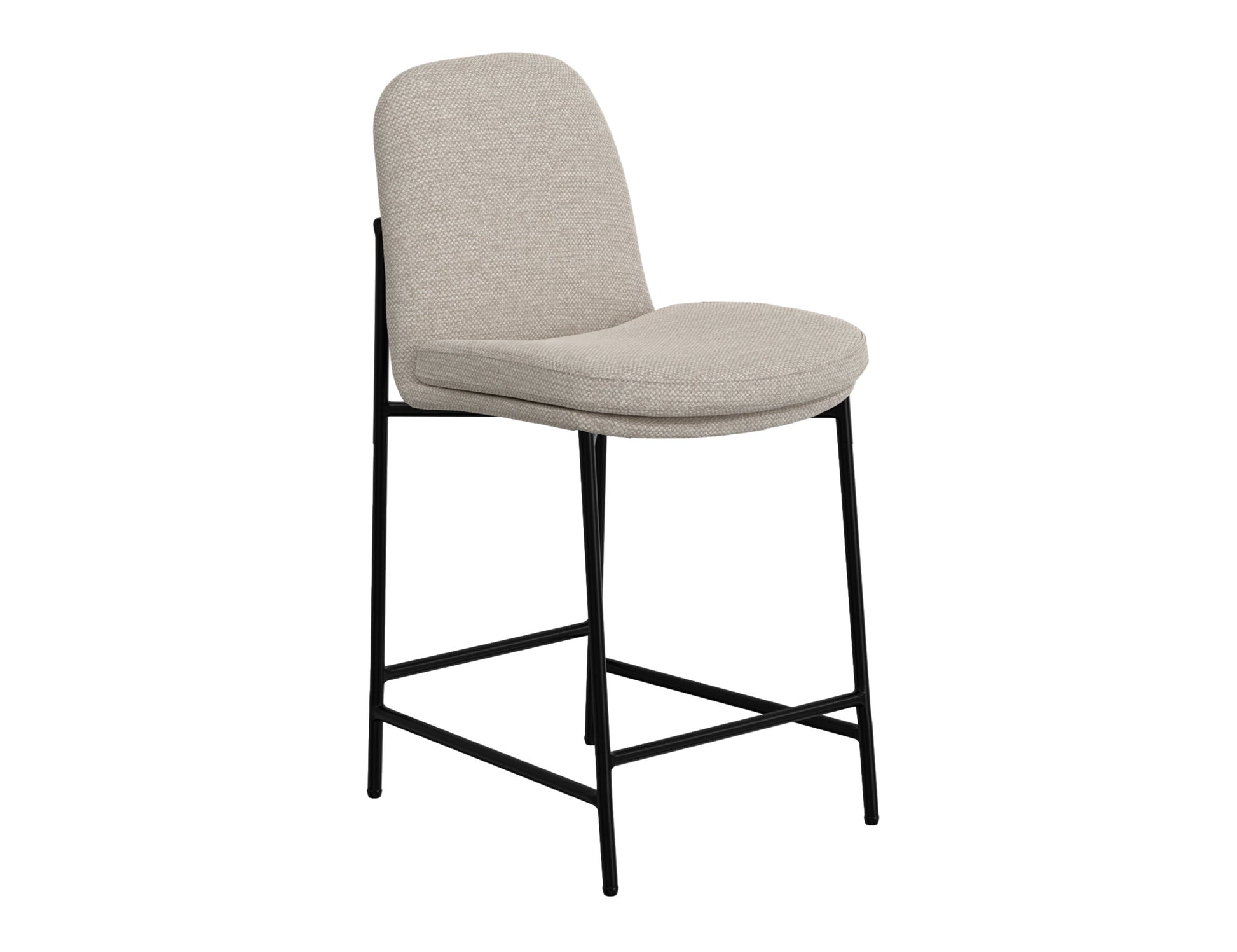Wooden Frame & Metal Base, 24" Upholstered Barstool - Agreeable Gray