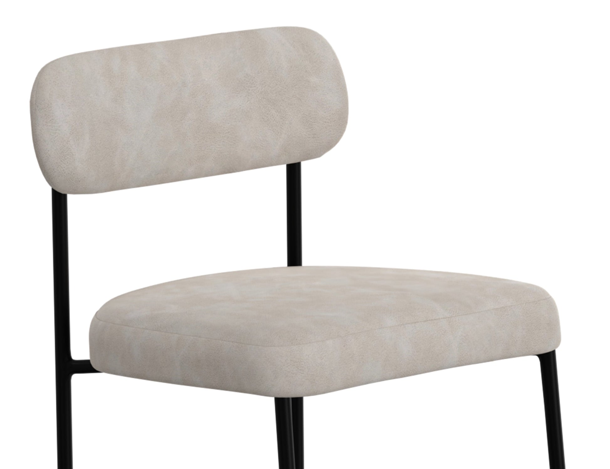 Wooden Frame & Metal Base, 24" Upholstered Barstool - Ivory