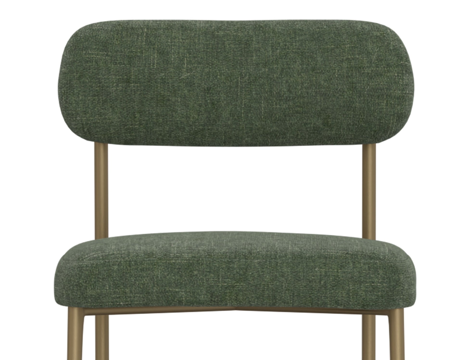 Wooden Frame & Metal Base, 30" Upholstered Barstool - Olive Green