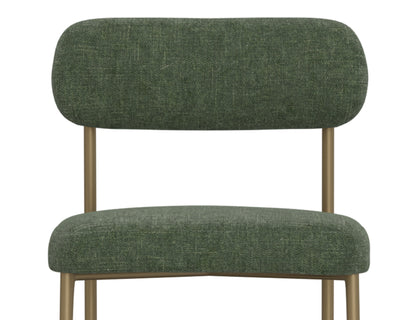 Wooden Frame & Metal Base, 30" Upholstered Barstool - Olive Green