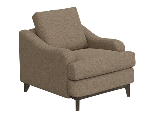 Wooden Frame & Base, Armchair - Brown Camel