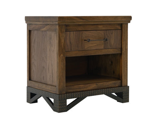 1 Drawer, 1 Shelf, Nightstand - Walnut Brown