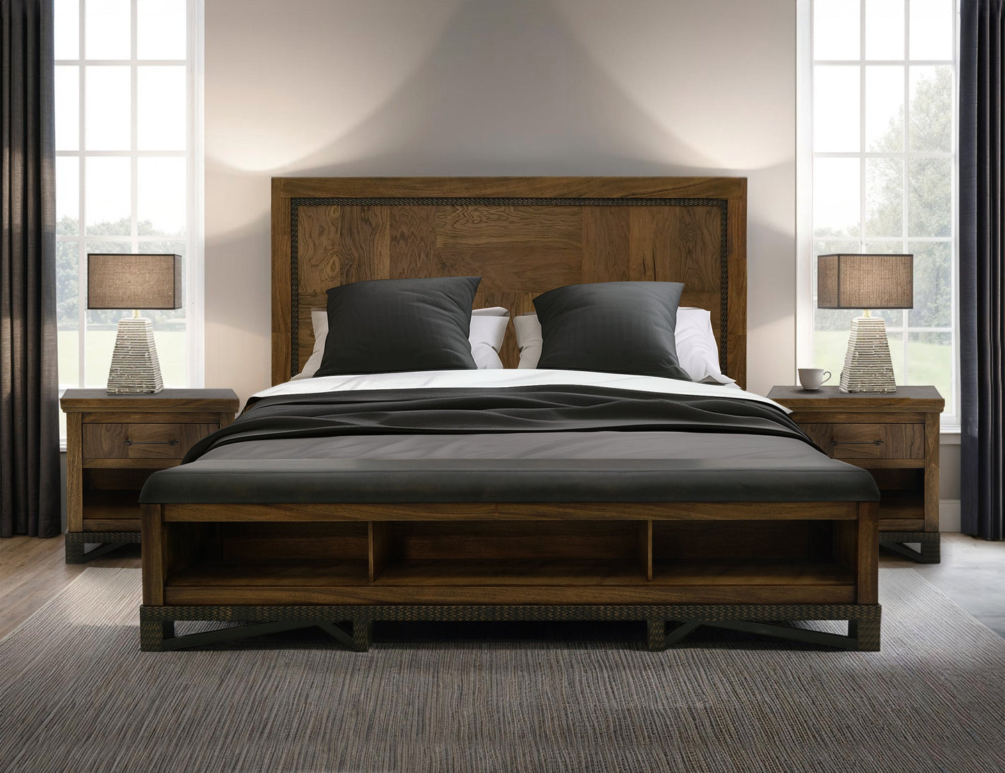 5/0 Queen Rails - Walnut Brown