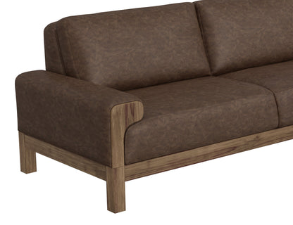Wooden Frame & Base, Loveseat - Chocolate Brown