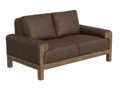 Wooden Frame & Base, Loveseat - Chocolate Brown