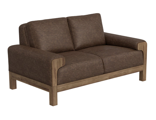 Wooden Frame & Base, Loveseat - Chocolate Brown