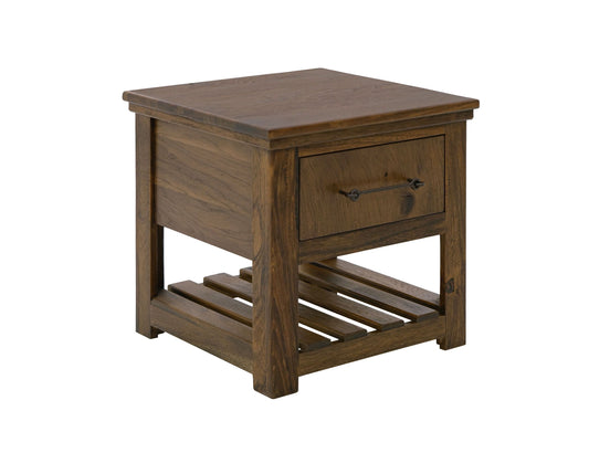 1 Drawer, End Table - Walnut Brown