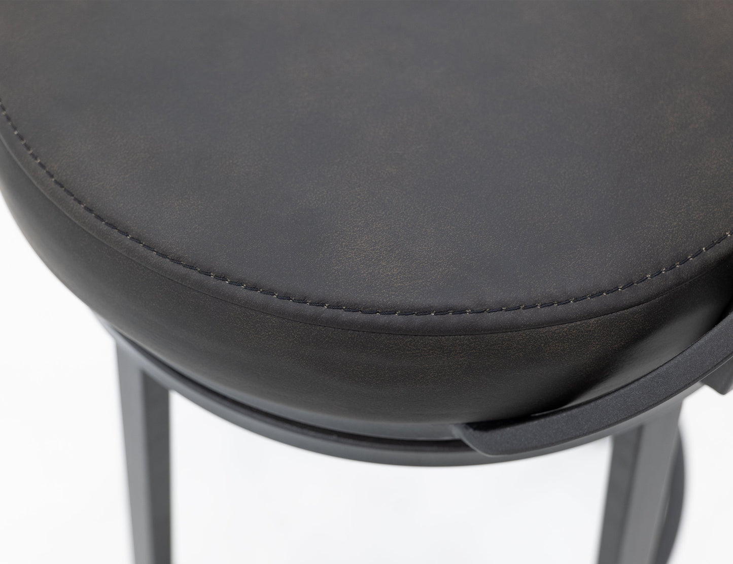 Wooden Frame & Metal Base, 30" Upholstered Barstool - Licorice Black