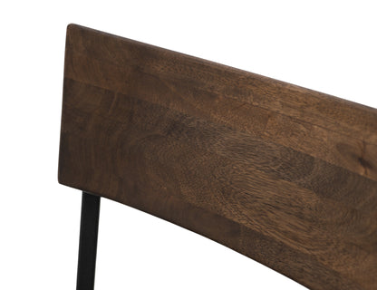 Wooden Frame & Metal Base, 30" Upholstered Barstool - Licorice Black