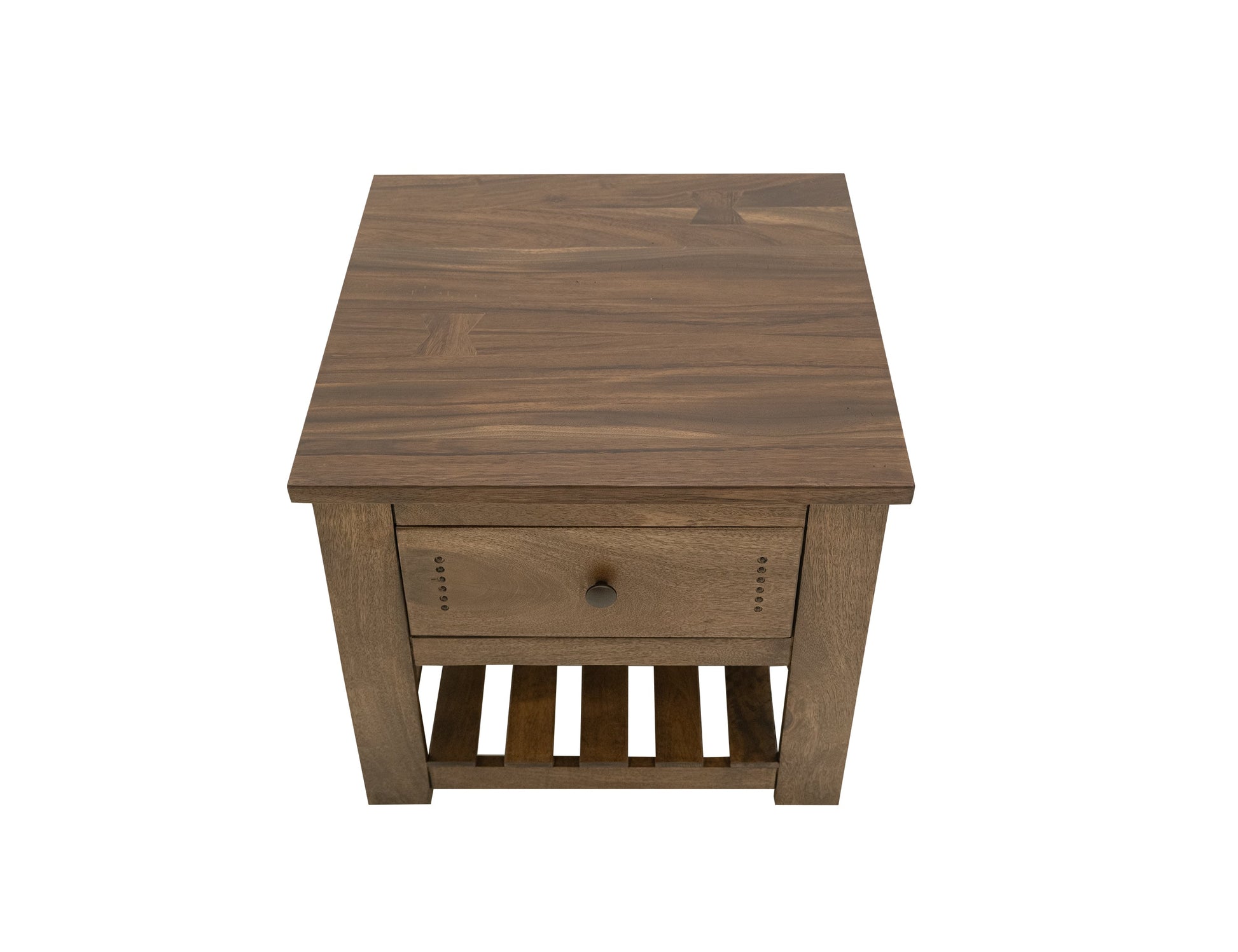 1 Drawer, 1 Shelf, End Table - Barrel Brown