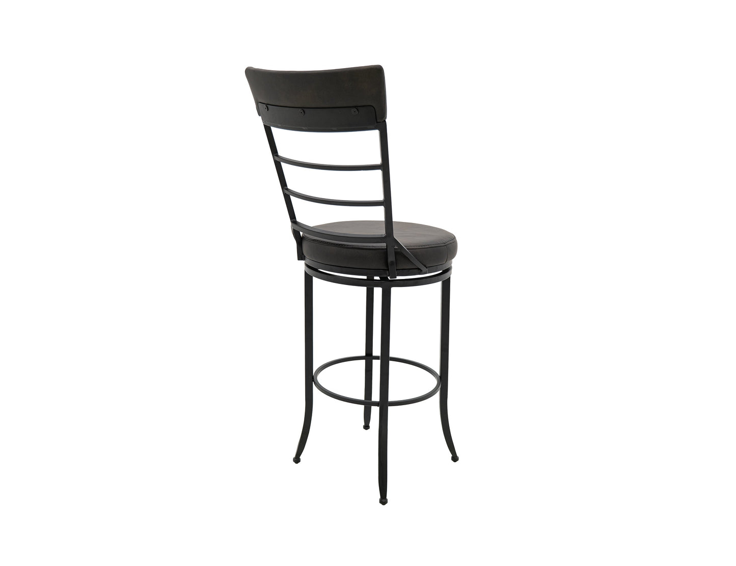 Wooden Frame & Metal Base, 30" Upholstered Barstool - Licorice Black