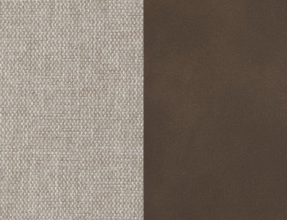 Bicolor Fabric, Wooden Frame & Metal Base, 360 Degree, Armchair - Walnut Brown