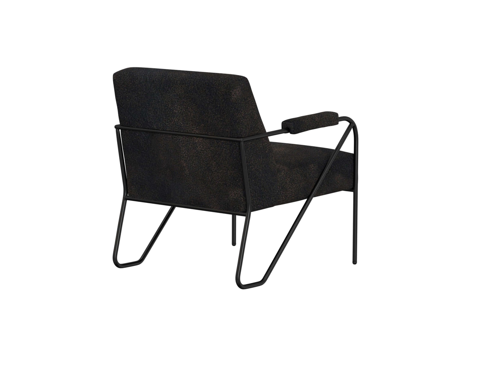 Wooden Frame & Metal Base, Armchair - Licorice Black