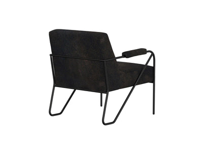 Wooden Frame & Metal Base, Armchair - Licorice Black