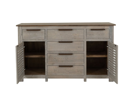 6 Drawer, 2 Door, Buffet - Light Cream
