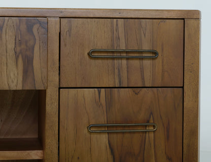 7 drawer, 1 Shelf, Console - Barrel Brown