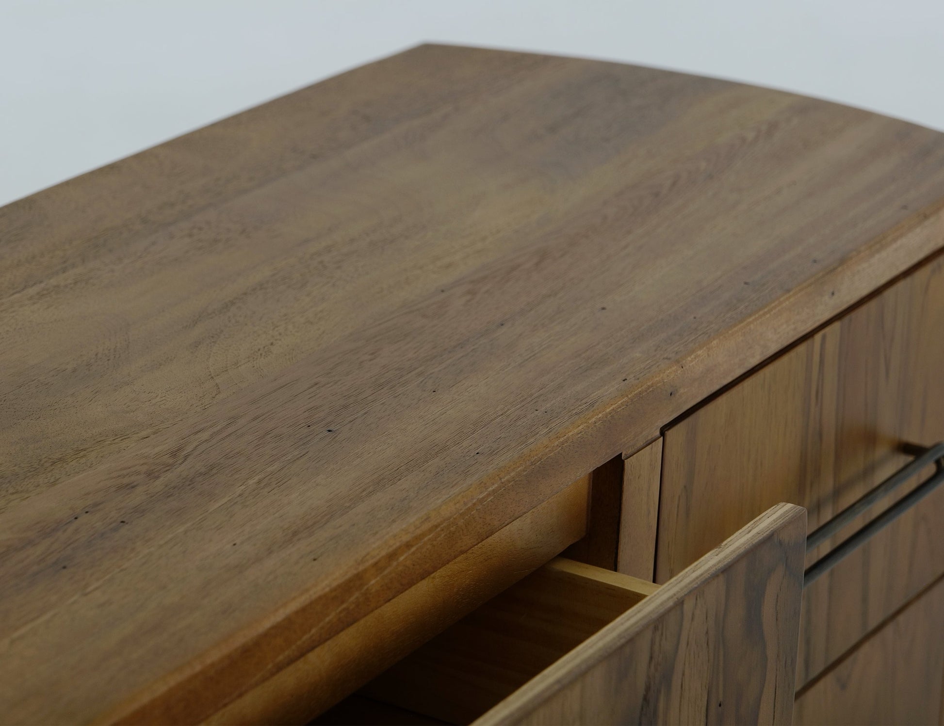 7 drawer, 1 Shelf, Console - Barrel Brown