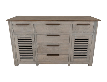 6 Drawer, 2 Door, Buffet - Light Cream
