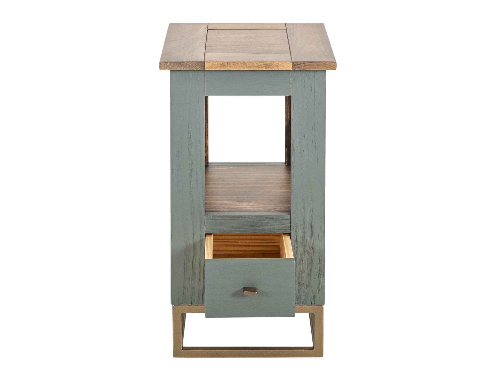 1 Drawer, 1 Shelf, Chairside Table - Forest Green