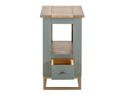 1 Drawer, 1 Shelf, Chairside Table - Forest Green