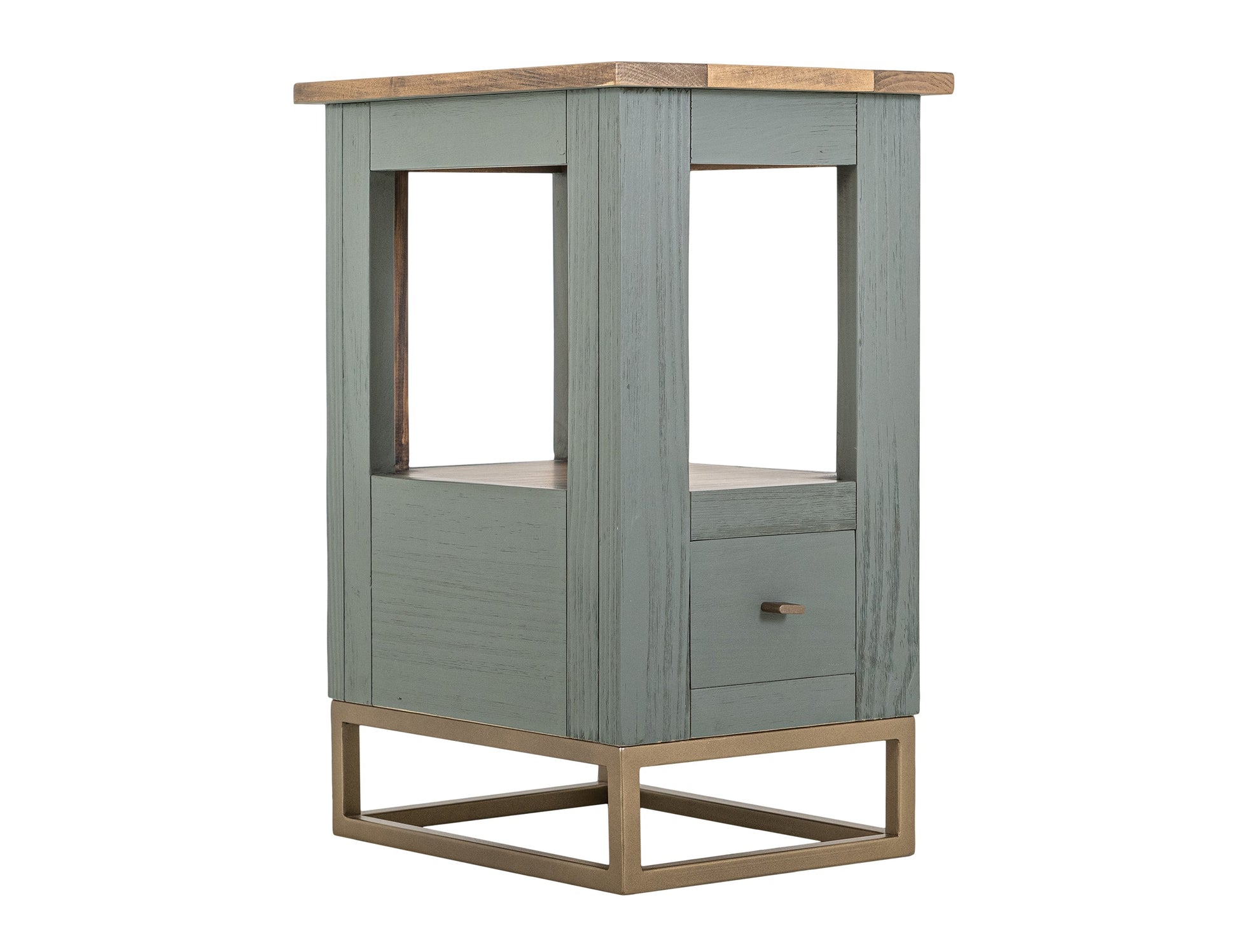 1 Drawer, 1 Shelf, Chairside Table - Forest Green