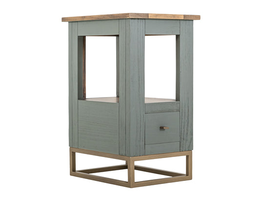 1 Drawer, 1 Shelf, Chairside Table - Forest Green