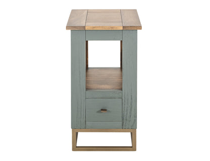 1 Drawer, 1 Shelf, Chairside Table - Forest Green