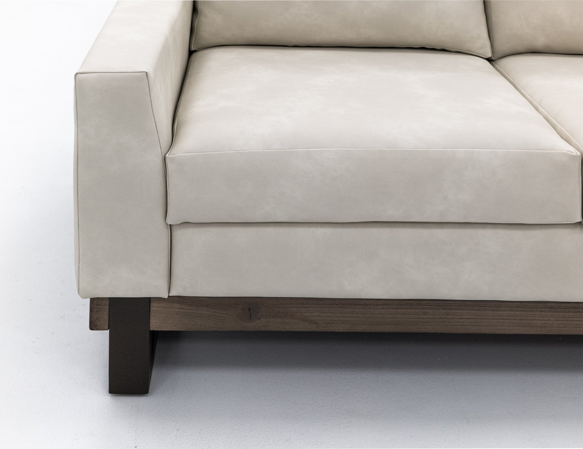 Metal & Wood Base, Armchair - Opal Beige