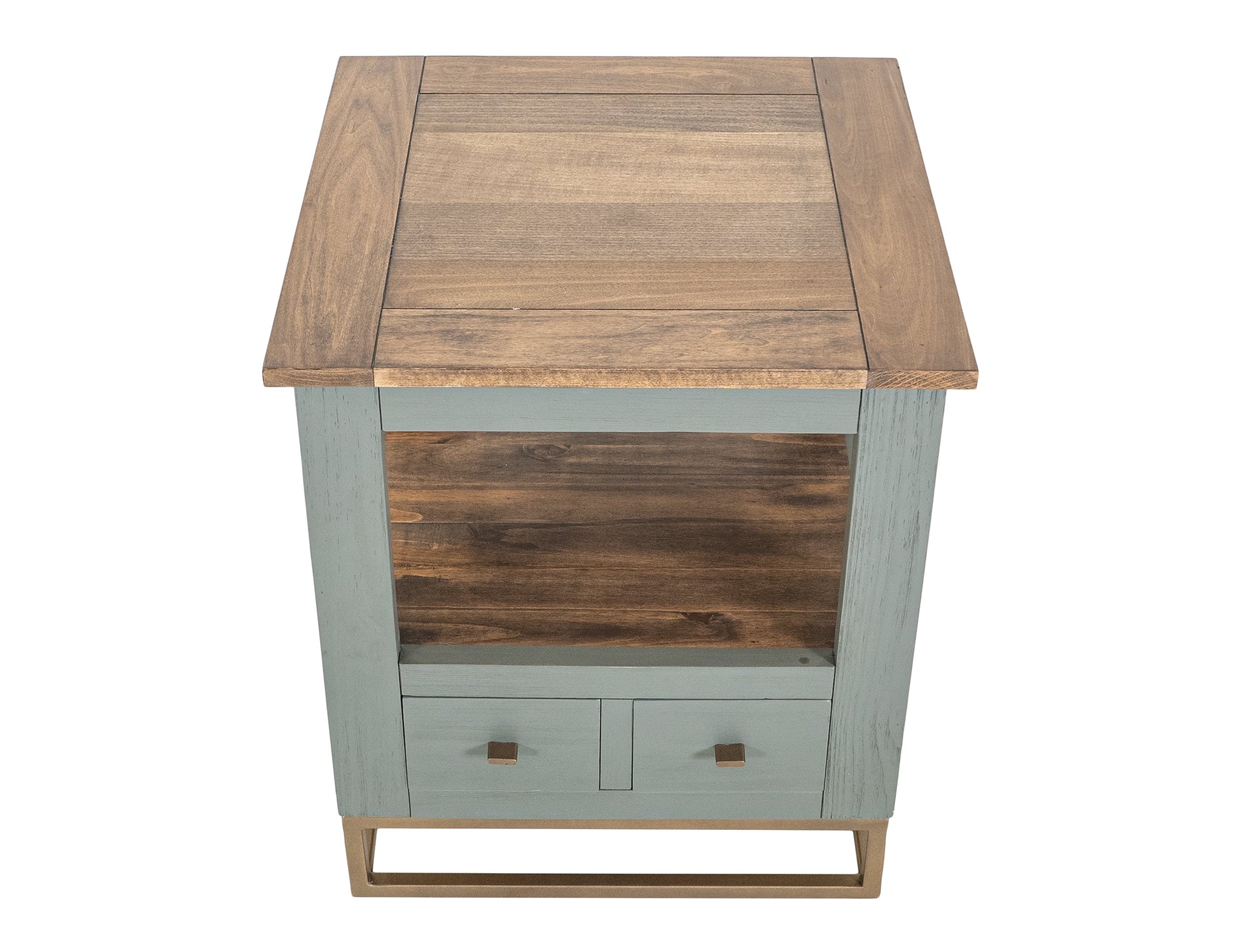 2 Drawer, 1 Shelf, End Table - Forest Green